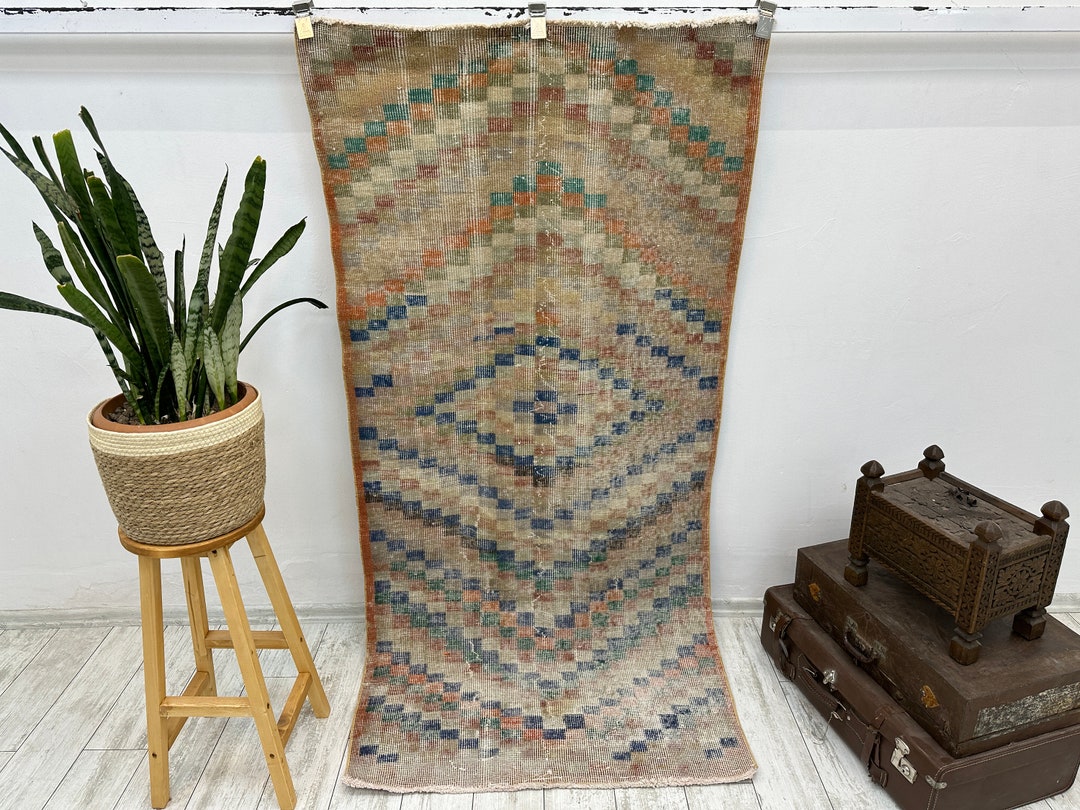 Checkered Rug, Moroccan Checker Rug, Checker Moroccan Wool Rug, Turkish ...