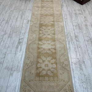 Runner Rug, 2.5x9.5 ft, Handmade Oushak Rug, Runner Rug, Decorative Rug, Kitchen Rug, Unique Rug, Rustic Rug, Oushak Rug, Area Rug, Wool Rug image 2