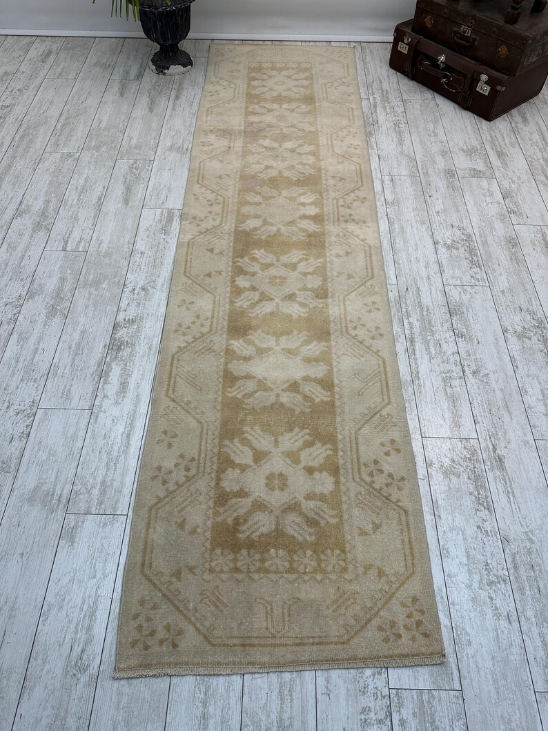 Runner Rug, 2.5x9.5 ft, Handmade Oushak Rug, Runner Rug, Decorative Rug, Kitchen Rug, Unique Rug, Rustic Rug, Oushak Rug, Area Rug, Wool Rug image 2