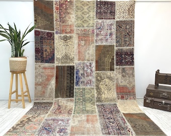 Bohemian Kilim rug, Turkish large size kilim rug, Oushak rug, Home decor, Natural Wool rug, Boho decor, Livingroom rug, 6.6 x 9.6 ft
