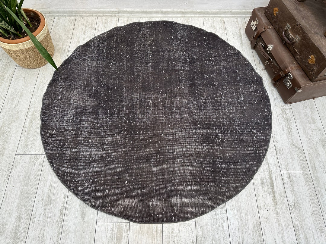 Circle Rug, 4.6 X 4.6 Ft, Round Rug, Round Oushak Rug, Vintage Rug ...