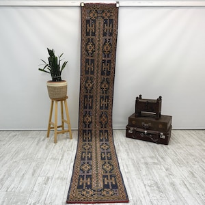 turkish runner rug, runner rug, entryway rug, vintage rug, hallway rug, corridor rug, handmade rug, boho rug, corridor rug, 1.8 x 11.3 ft