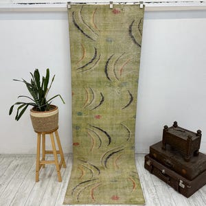 turkish runner rug, runner rug, entryway rug, vintage rug, hallway rug, corridor rug, handmade rug, boho rug, corridor rug, 2.8 x 8.9 ft