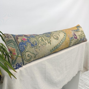 Long Pillow For Bed, Extra Long Pillow, Lumbar Throw Pillow, Boho Pillow For Bed, Body Pillow Cover, Long Lumbar Pillow, Ottoman Pillow