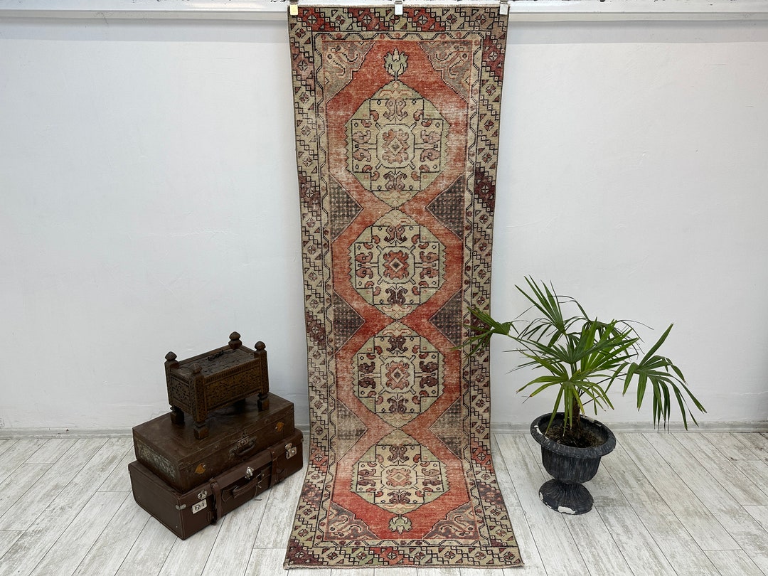 3.1x9.1 Ft Turkish Farmhouse Runner Rug,boho Rug, Vintage Rug,vintage