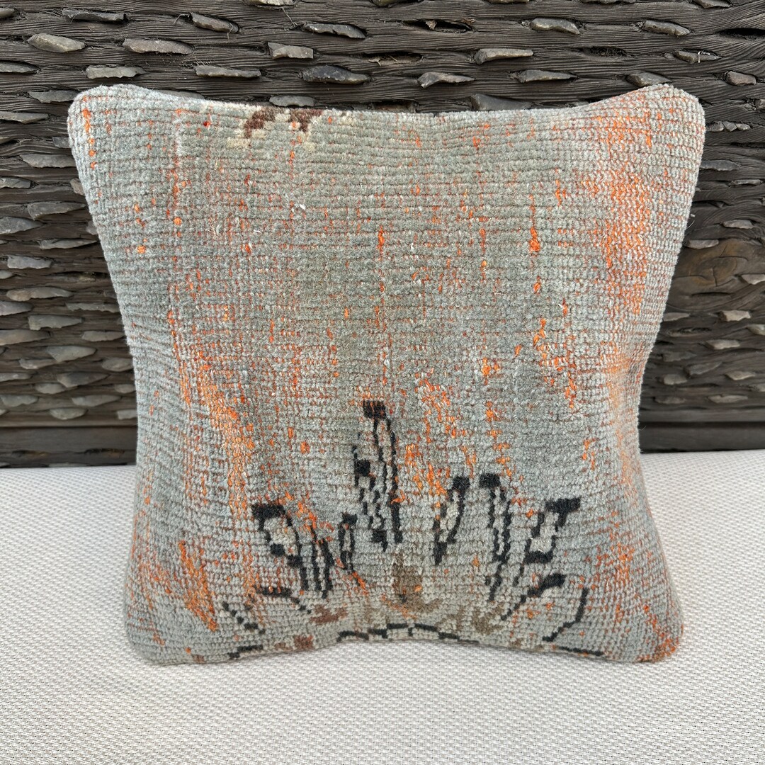 Bohemian Pillow Cover 16x16, Handmade Rug Pillow Cover, Boho Decorative