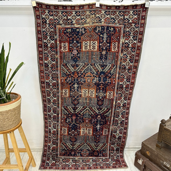 turkish rug, area rug, boho decor rug, vintage rug, large rug, handmade rug , turkey rug , floor rug FREE SHIPPING 3.3 x 6.1 ft