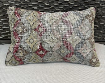 Boho 16 x 24 kelim kussensloop – handgemaakt Turks kussen, zacht en gezellig plaid voor bank, woonkamer, slaapkamer of boho woondecoratie