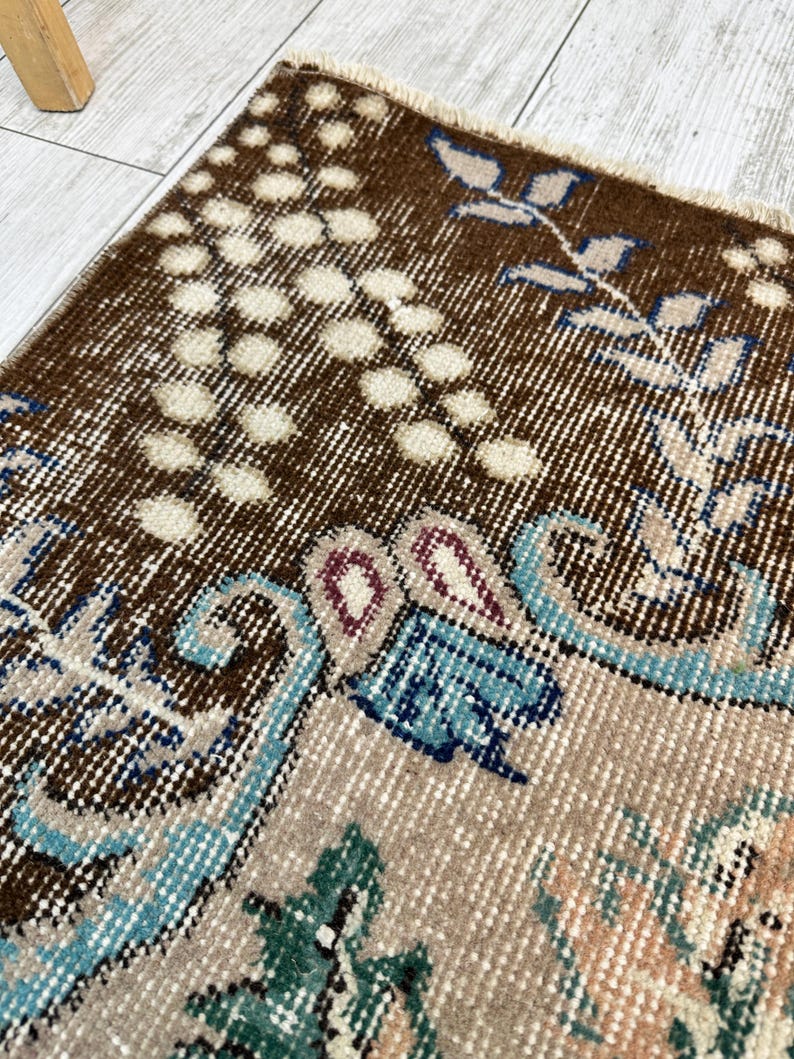 Oversized vintage Turks tapijt – handgeweven wollen tapijt, groot boho-tapijt voor woonkamer, slaapkamer of eetkamer, 7,1 x 9,9 ft afbeelding 8