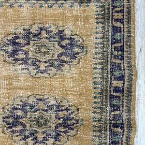 Handmade Turkish Hallway Runner Rug, Vintage Wool Carpet (2.8 x 10.1 Ft) image 9
