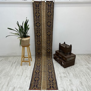 Turkish rug, Vintage rug, Handmade rug, Boho decor, Home decor rug, Floor rug, Organic wool rug, Oushak rug, Turkey rug 2.1 x 10.7 ft