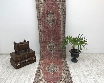 Runner Rug, 3x11.4 ft, Handmade Oushak Rug, vintage Rug, Decorative Rug, Kitchen Rug, Unique Rug, long Runner, Oushak Rug, Area Rug,