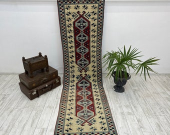 Runner Rug, 2.7x9 ft, Handmade Oushak Rug, Runner Rug, Decorative Rug, Kitchen Rug, Unique Rug, Rustic Rug, Oushak Rug, Area Rug, Wool Rug