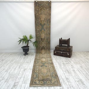Runner Rug, Vintage Rug, Turkish Rug, Anatolian Rug, Rugs For Stair, 2x13.2 FT, Orange Rug, Hallway Rugs, Wool Rug, Turkish Runner Rug,