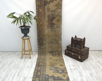 turkish runner rug, runner rug, entryway rug, vintage rug, hallway rug, corridor rug, handmade rug, boho rug, corridor rug, 2.8 x 11.5 ft