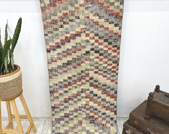 Turkish Rug, Vintage Rug, 2.6x5.8 ft, Oushak Rug, Area Rug, Faded Rug, Muted Rug, Living Room Rug, Handmade Rug, Antique Rug, Green Rug,