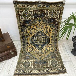 Turkish rug, Vintage rug, Handmade rug, Boho decor, Home decor rug, Floor rug, Organic wool rug, Oushak rug, Turkey rug 2.9 x 5.1 ft