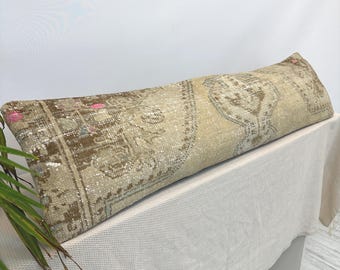 Long Pillow For Bed, Extra Long Pillow, Lumbar Throw Pillow, Boho Pillow For Bed, Body Pillow Cover, Long Lumbar Pillow, Ottoman Pillow