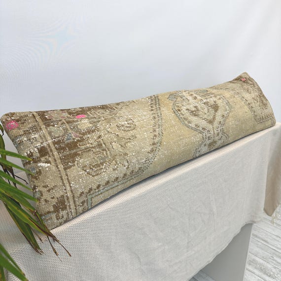 Long Pillow For Bed, Extra Long Pillow, Lumbar Throw Pillow, Boho Pillow For Bed, Body Pillow Cover, Long Lumbar Pillow, Ottoman Pillow