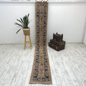 Runner Rug, Vintage Rug, Turkish Rug, Anatolian Rug, Rugs For Stair, 1.7x13 ft Orange Rug, Hallway Rugs, Wool Rug, Turkish Runner Rug,