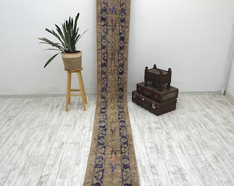 Runner Rug, Vintage Rug, Turkish Rug, Anatolian Rug, Rugs For Stair, 1.7x13 ft Orange Rug, Hallway Rugs, Wool Rug, Turkish Runner Rug,
