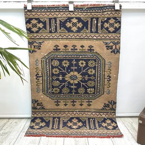 Turks tapijt, vintage tapijt, karpet, Oushak-tapijt, groot tapijt, vervaagd tapijt, oosters tapijt 2,3 x 3,5 ft, designertapijt