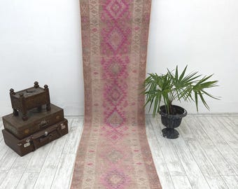 Runner Rug, Very Long Runner, Extra Long Runner, Turkish Rug, Anatolian Rug, Rugs For Stair, 2.8x10.4 FT,  Wool Rug, Turkish Runner Rug,