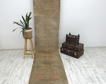 2.8x12.5 Rug,Turkish Runner Rug,Boho Rug, Vintage Rug,Vintage Runner Rug,Kitchen Rug,Soft Rug,3x13 Oushak Rug,Runner Rug,Hallway Rug,