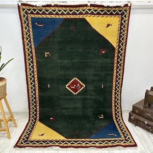 one of a kind oversize green rug, lounge rug, large oushak rug, antique rug, turkish rug, vintage rug, dining rug, 5.8 x 9.1 feet,
