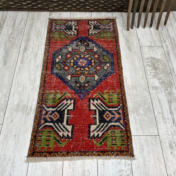 Door Mat Vintage, Door Mat Turkish, Door Mat , 2x3 Turkish Rug,2x3 Vintage Rug,Mini Rug,Door Mat Rug,Small Rug, Handmade Rug, 1.6x3.2 FT