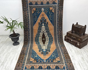 orientalischer vintage Teppich, Essteppich, ästhetischer Teppich, Kurzflor Teppich, türkischer Teppich, Wollteppich, 160 x 250 cm, Wollteppich