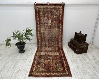 Vintage Türkischer Teppich, Handgewebter Oushak Teppich, Läufer, Berber Teppich, Wollteppich, Wollteppich