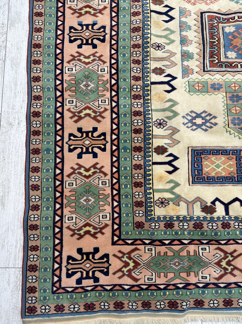 Turkish Oriental Rug, 6.4x8.7ft, Turkish Rug, Bathroom Area Rug