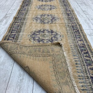 Handmade Turkish Hallway Runner Rug, Vintage Wool Carpet (2.8 x 10.1 Ft) image 10