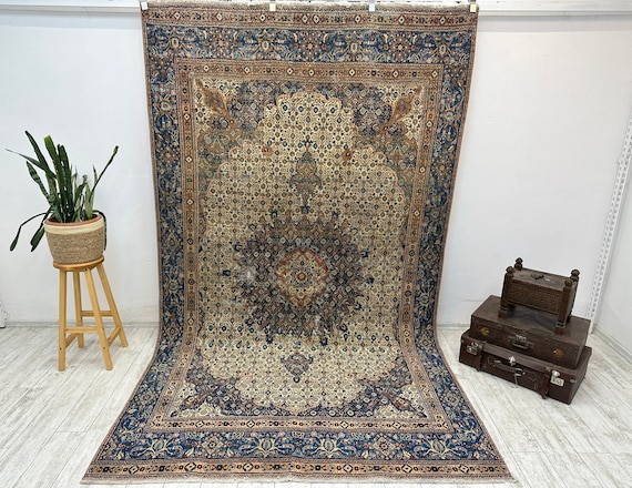 very rare find oversize rug,  Bakhtiari Rug, Oushak Rug, oversize turkish rug, Perfect Rug, large vintage rug, antique rug,  6.2 x 10.7 FT