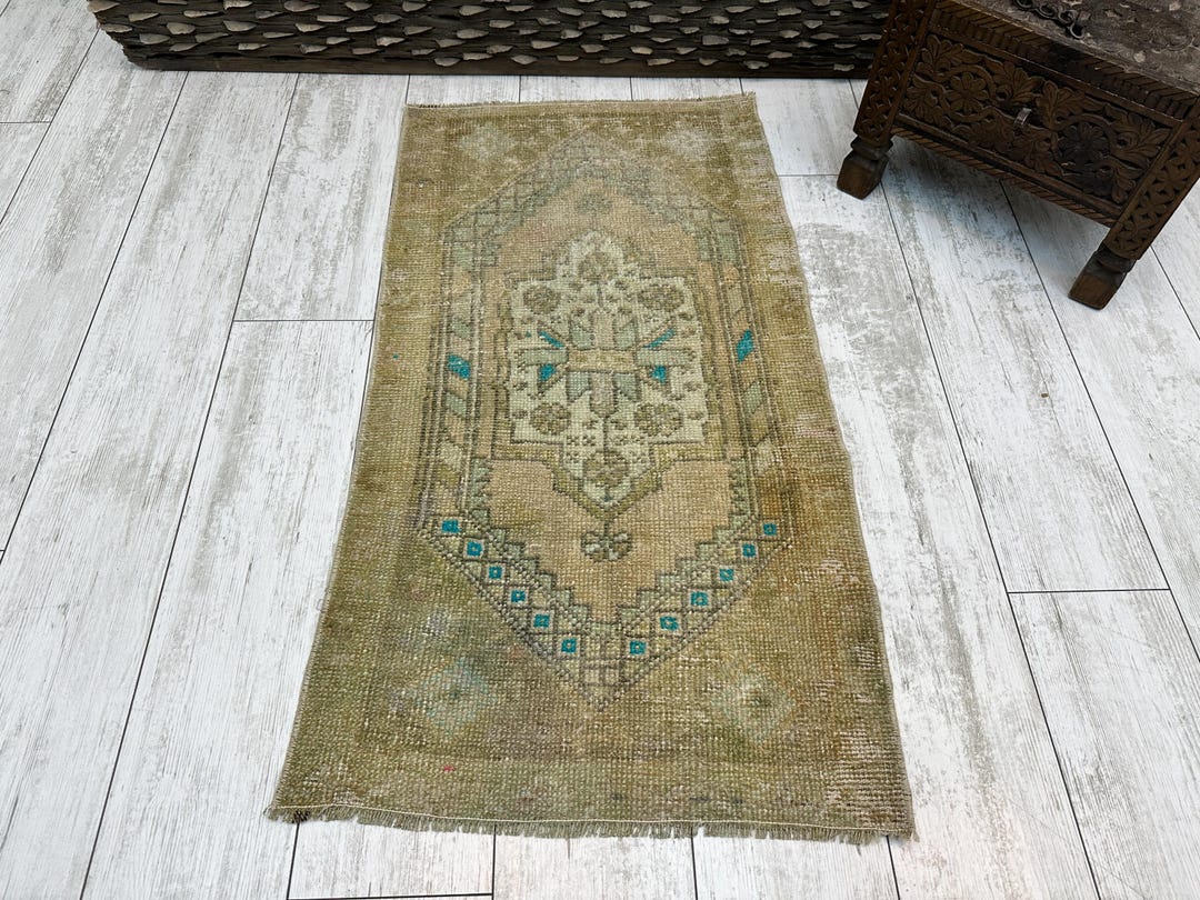 Turkish Rug Small Turkish Mat Rug, Turkish Small Rug, Bath Rug, 1.7x3.2ft, Handmade Rug ...