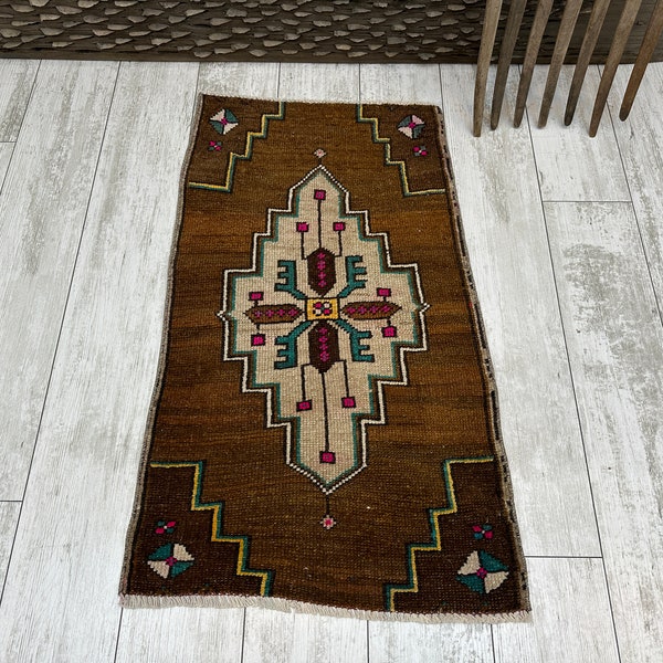 Door Mat Vintage, Door Mat Turkish, Door Mat , 2x3 Turkish Rug,2x3 Vintage Rug,Mini Rug,Door Mat Rug,Small Rug, Handmade Rug, 1.8x3 FT