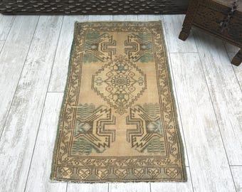 Felpudo vintage, felpudo turco, felpudo, alfombra turca de 2x3, alfombra vintage de 2x3, mini alfombra, alfombra para puerta, alfombra pequeña, alfombra hecha a mano, 1.8x3.1 pies