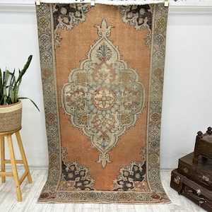 turkish rug, area rug,persian style, boho decor rug, vintage rug, large rug, handmade rug , turkey rug , floor rug , Afghan rug, 4.1 x7.1 ft