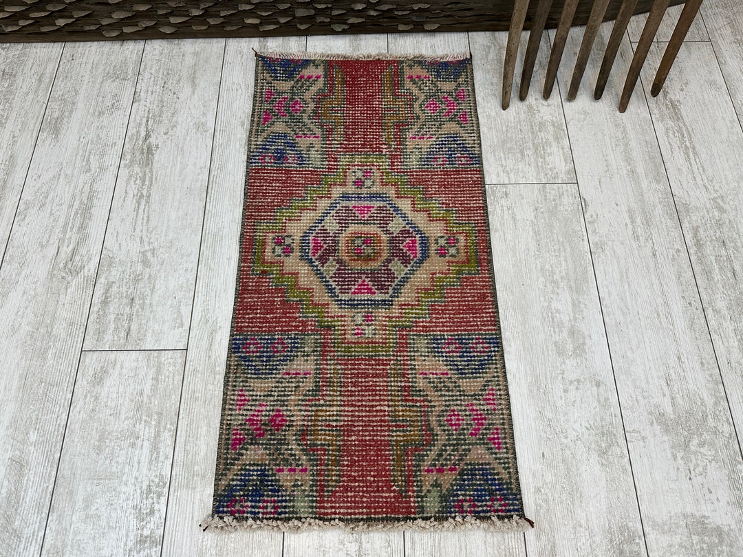 Small Turkish Rug, Vintage Bath Mat, Turkish Mat Rug, Turkish Doormat ...