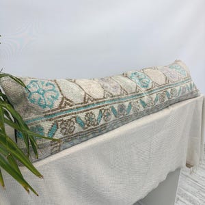 Boho Long Bed Pillow, 12x48", Ethnic Throw Pillow, Turkish Pillow, Vintage Pillow,Pillow Cover,Kilim Cushion,Wool Pillow,Kilim Pillow