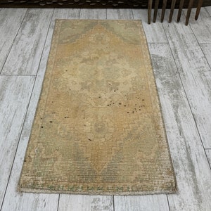 Small Turkish Rug, Vintage Bath Mat, Turkish mat rug, Turkish Doormat Rug, mini rug, Outdoor Mat, Small Vintage Rug 1.6x3.1, Boho Rug