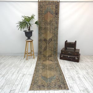Runner Rug, Vintage Rug, Turkish Rug, Anatolian Rug, Rugs For Stair, 2.4x12.3 ft Orange Rug, Hallway Rugs, Wool Rug, Turkish Runner Rug,