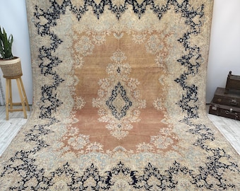 9x12 Vintage Rug, Turkish Rug, 9x12 Oushak Rug, Oversized Rug, Living Room Rug, Dining Room Rug, Antique Rug, 9x12 rug , 9.2 x 12.5 FT