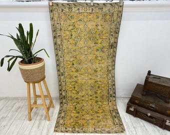 Floral Rug, Turkish Rug, Vintage Rug, Accent Rug, Anatolian Rug, Antique Rug, Rugs For Kitchen, 3.1x6.7 ft Beige Rug, Home Decor Rugs,