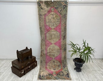 Authentischer Teppich, Türkischer Teppich, Orientteppich, Handgefertigter Teppich, Vintage Teppich, Traditioneller Teppich, Oushak Teppich, Dekorativer Teppich, 90x260cm