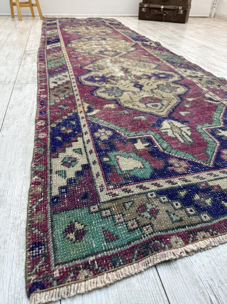 Runner Rug, 3x10.5 ft, Handmade Oushak Rug, vintage Rug, Decorative Rug, Kitchen Rug, Unique Rug, long Runner, Oushak Rug, Area Rug, image 2