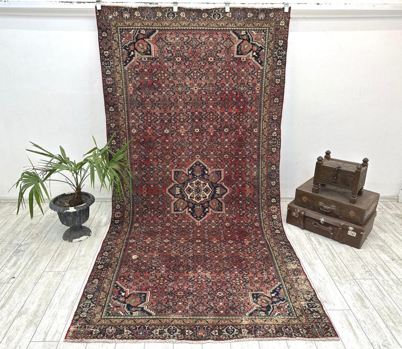 turkish rug, afghan rug, tribal rug, turkish rug, vintage rug, perfect rug, Pink turkish rug, boho rug, livingroom rug, 5.1 x 10.1 ft, image 1