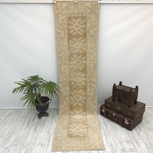 Runner Rug, 2.5x9.5 ft, Handmade Oushak Rug, Runner Rug, Decorative Rug, Kitchen Rug, Unique Rug, Rustic Rug, Oushak Rug, Area Rug, Wool Rug image 1