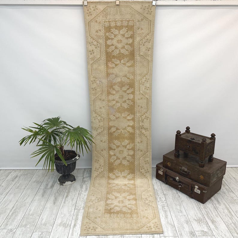 Runner Rug, 2.5x9.5 ft, Handmade Oushak Rug, Runner Rug, Decorative Rug, Kitchen Rug, Unique Rug, Rustic Rug, Oushak Rug, Area Rug, Wool Rug image 1